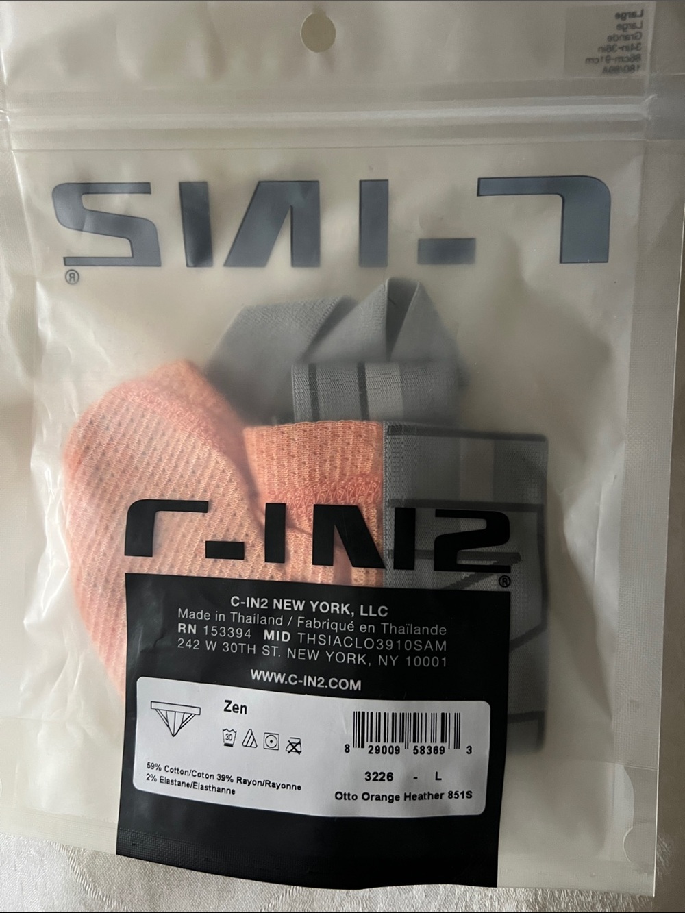 C-IN2 Zen Men's Socks - Otto Orange Heather & Gray